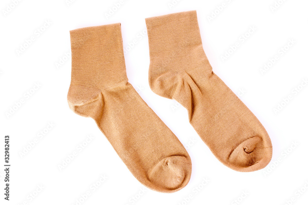Brown socks isolated on white Brown socks isolated on white