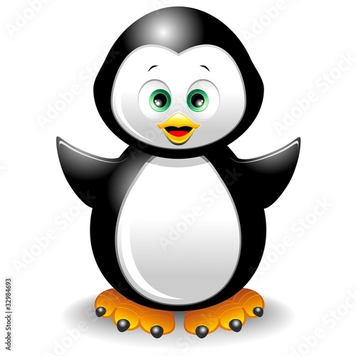Pinguino Cucciolo Cartoon-Cute Penguin-Vector
