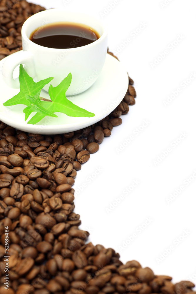 Fototapeta premium coffee beans and coffee