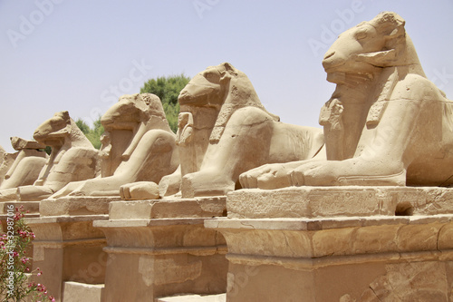 Ancient statues in the Karnak Temple. Luxor photo