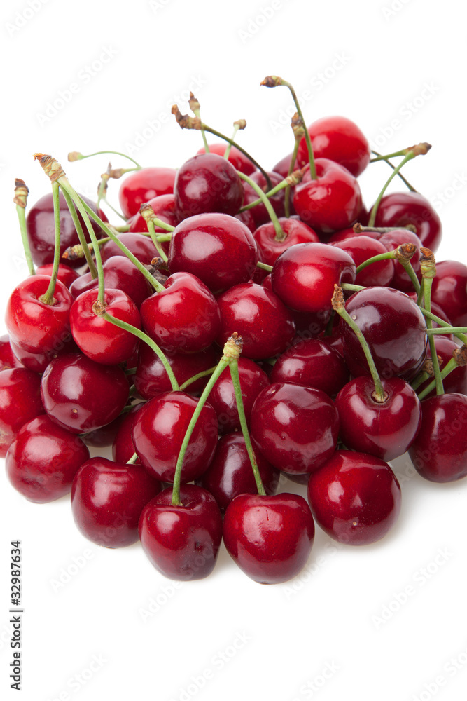 Fresh cherries isolated on white. Fresh cherries isolated on white.