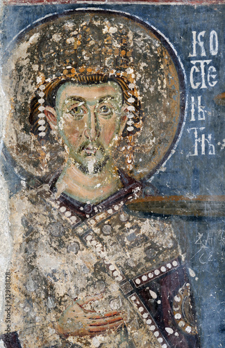 Emperor Constantine, fresco painting from Momantery Mileseva photo