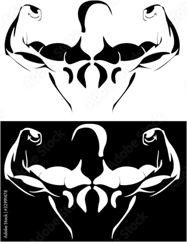 contour of the athlete on the black and white background. vector