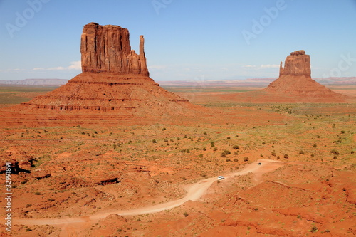 wide angle view of Monument Valley  Utah  USA