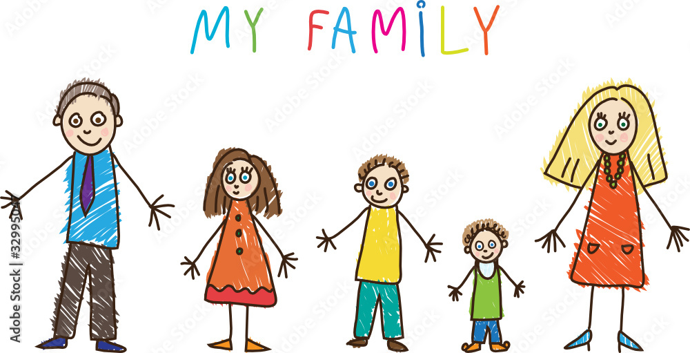 My Lovely Family Stock Illustration - Download Image Now - Child, Drawing -  Art Product, Family - iStock