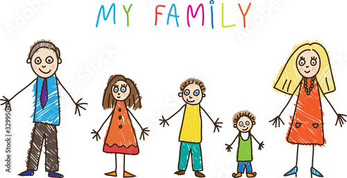 Kids Drawing. Family