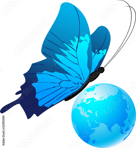 papillon et globe