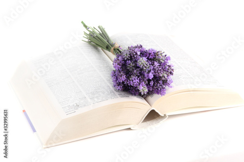 Fototapeta Naklejka Na Ścianę i Meble -  buch mit lavendel
