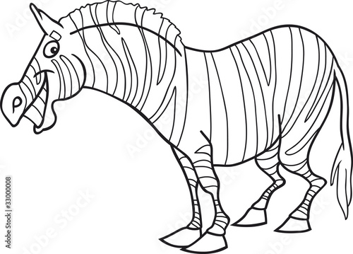 cartoon zebra for coloring book