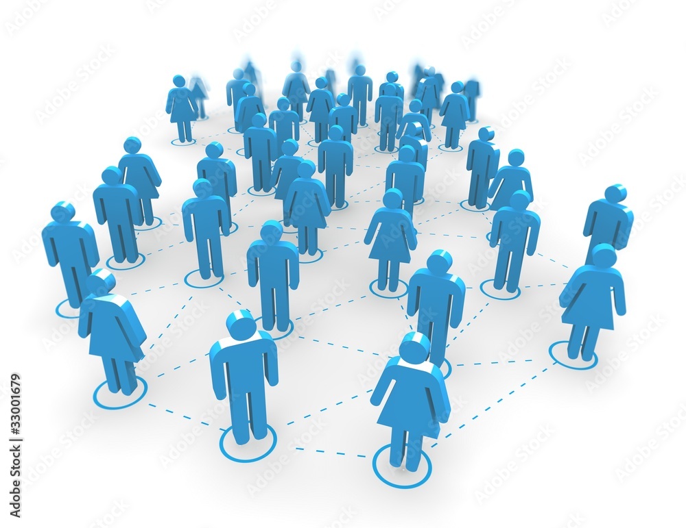 gruppe - Businessman holding 3D rendering group of blue people gruppe - Businessman holding 3D rendering group of blue people