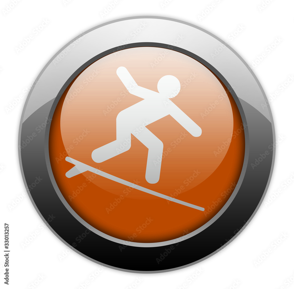 Orange Metallic Orb Button Orange Metallic Orb Button