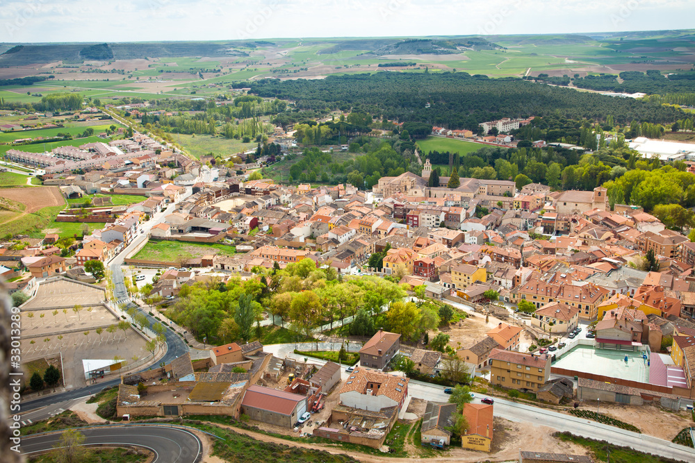 Peñafiel town. Aerial view. Province of Valladolid, Spain