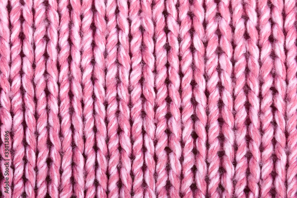 Pink color wool knitted background