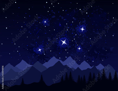 Night in mountains
