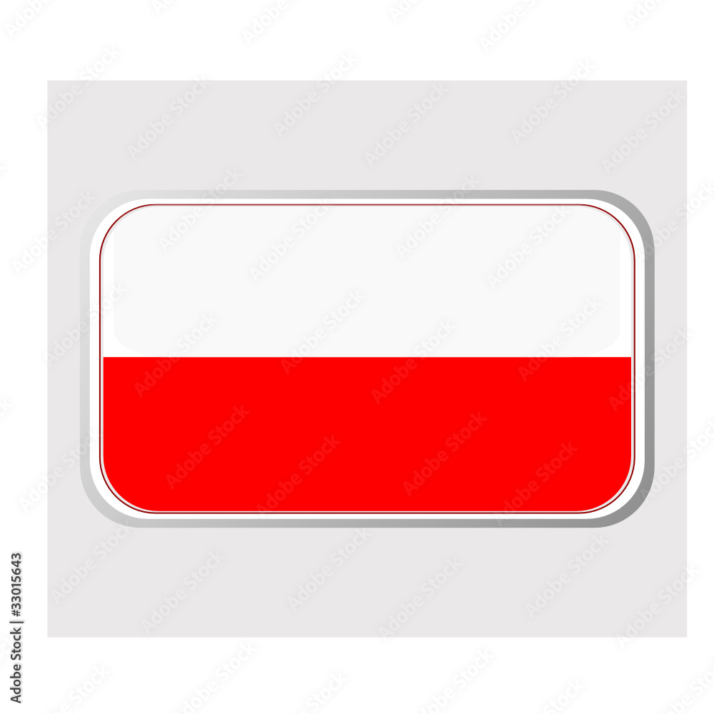 Flag of poland in the form of an icon for a web of pages Flag of poland in the form of an icon for a web of pages