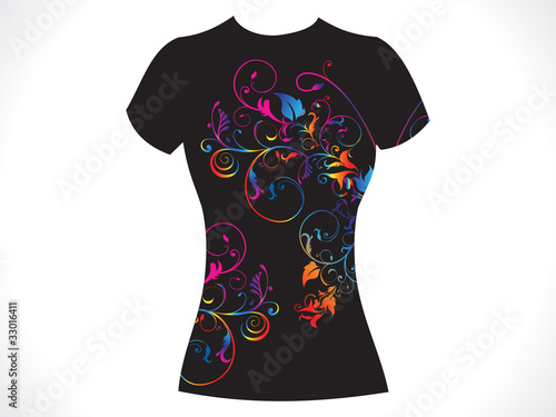 abstract girl tshirt floral design
