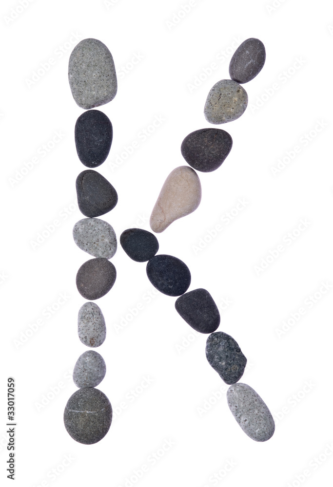 pebble K isolated on white pebble K isolated on white