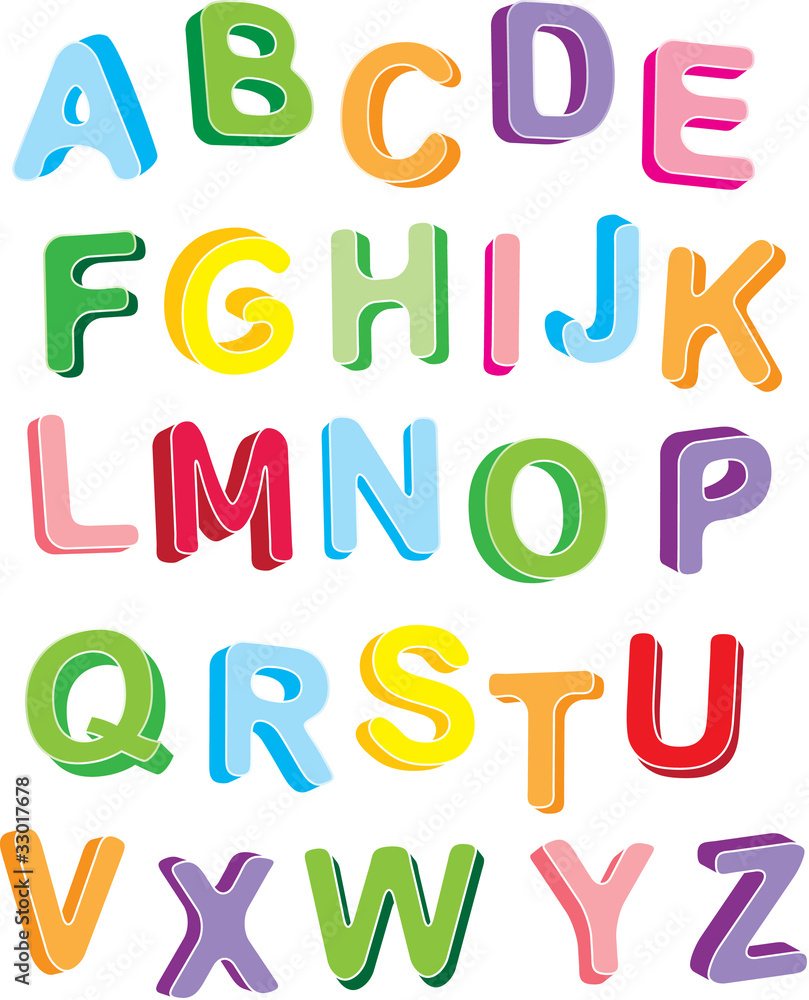 3d colorfull alphabet 3d colorfull alphabet