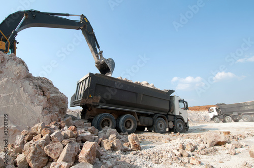 loading a large lorry building material