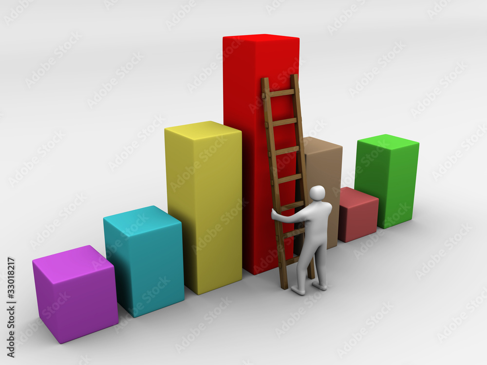 Man Climbing up the diagram symbol Man Climbing up the diagram symbol