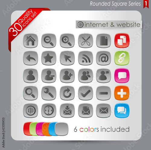 Rounded Square Series 1 - Internet ans website icons