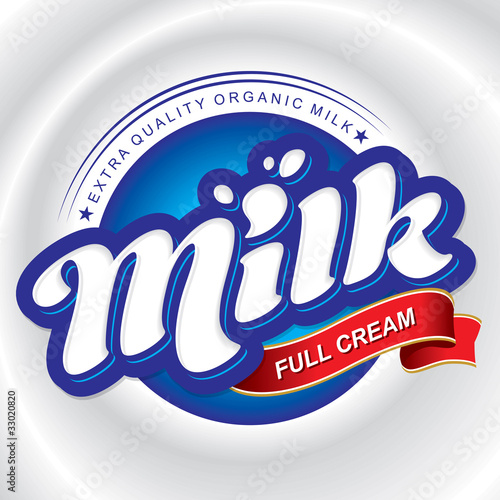 milk packaging design, hand lettering (vector)