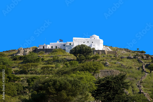 grèce; cyclades; amorgos : monastère de théologos