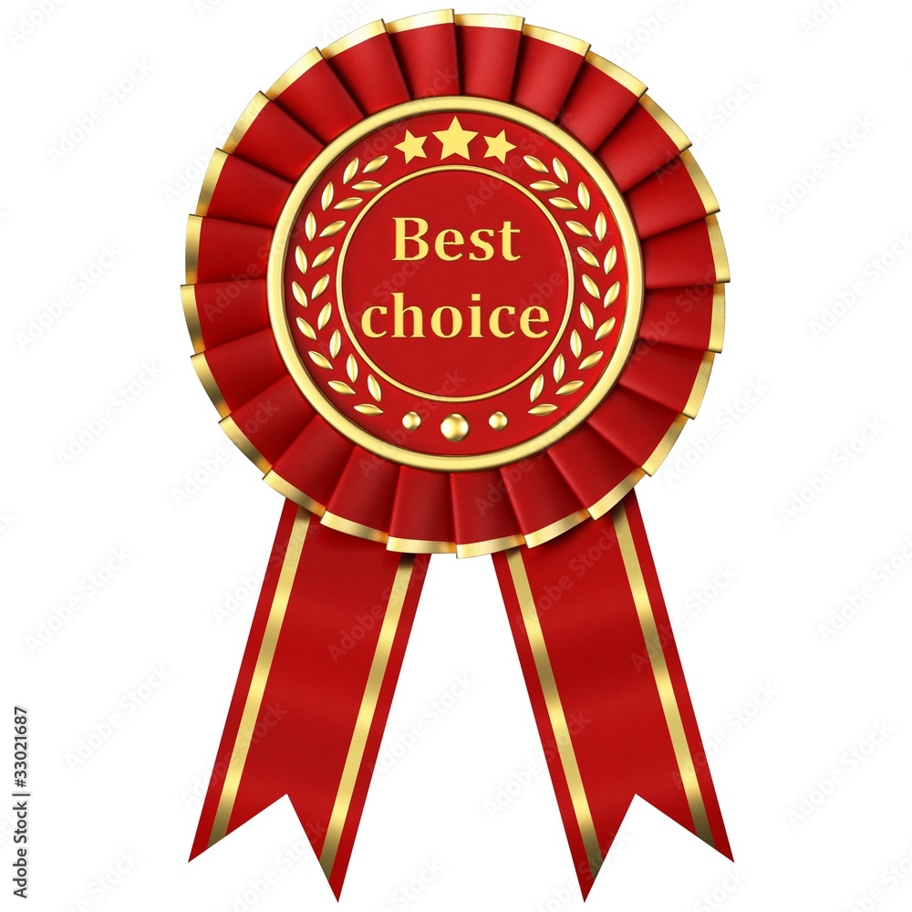 Red Ribbon Award isolated on white background Red Ribbon Award isolated on white background