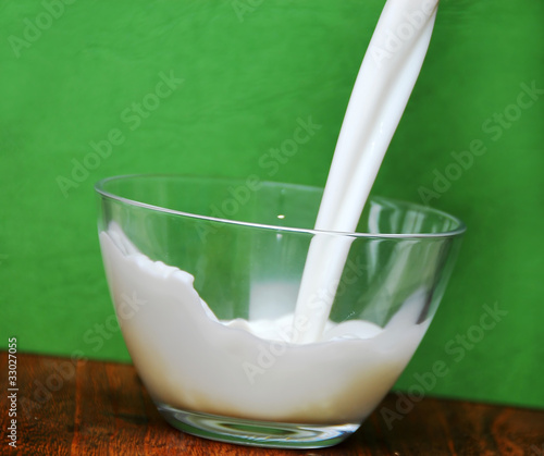 Pouring milk