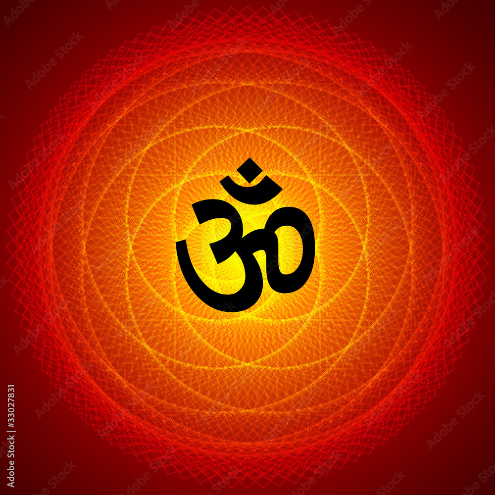 Spiritual Om on Mandala Background Stock Illustration | Adobe Stock