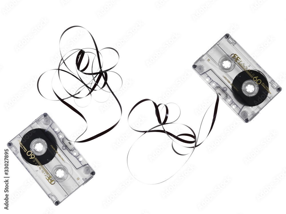cassette musicali su fondo bianco Stock Photo | Adobe Stock