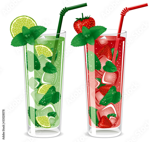 Refreshing mojito cocktails
