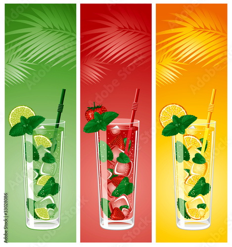 Refreshing mojito cocktails