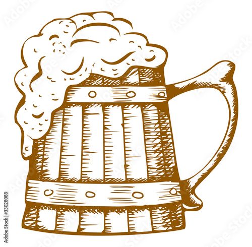 wooden beer mug