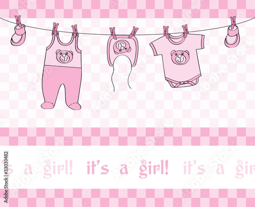 It's a girl - baby announcement card