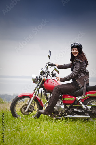 Motorradfahrerin