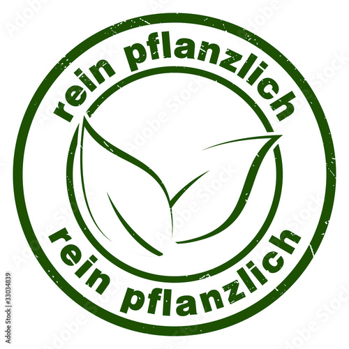 Schilderij op canvas stempel button rein pflanzlich