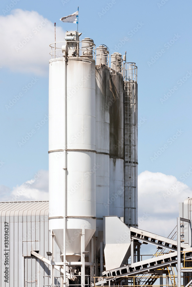 Main Processing Silos of a concrete factory Main Processing Silos of a concrete factory