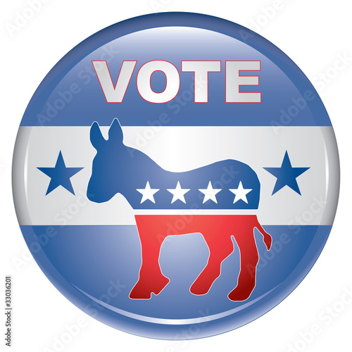 Vote Democrat Button