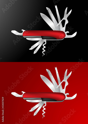 Swiss Army Knife Vector Illustration