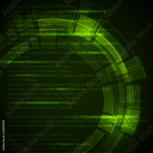 Abstract dark green technical background