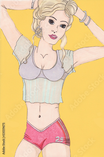 Принти на полотні Copic girl Sporty Kathy