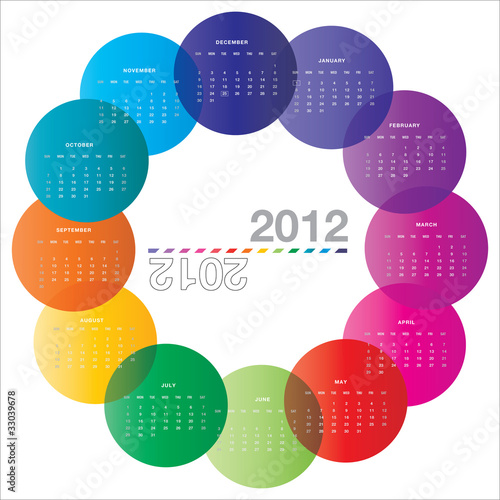 2012 rounded calendar