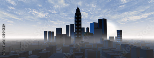 Panoramic city skyline