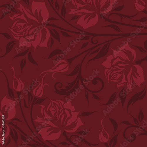 Vintage background with roses silhouette