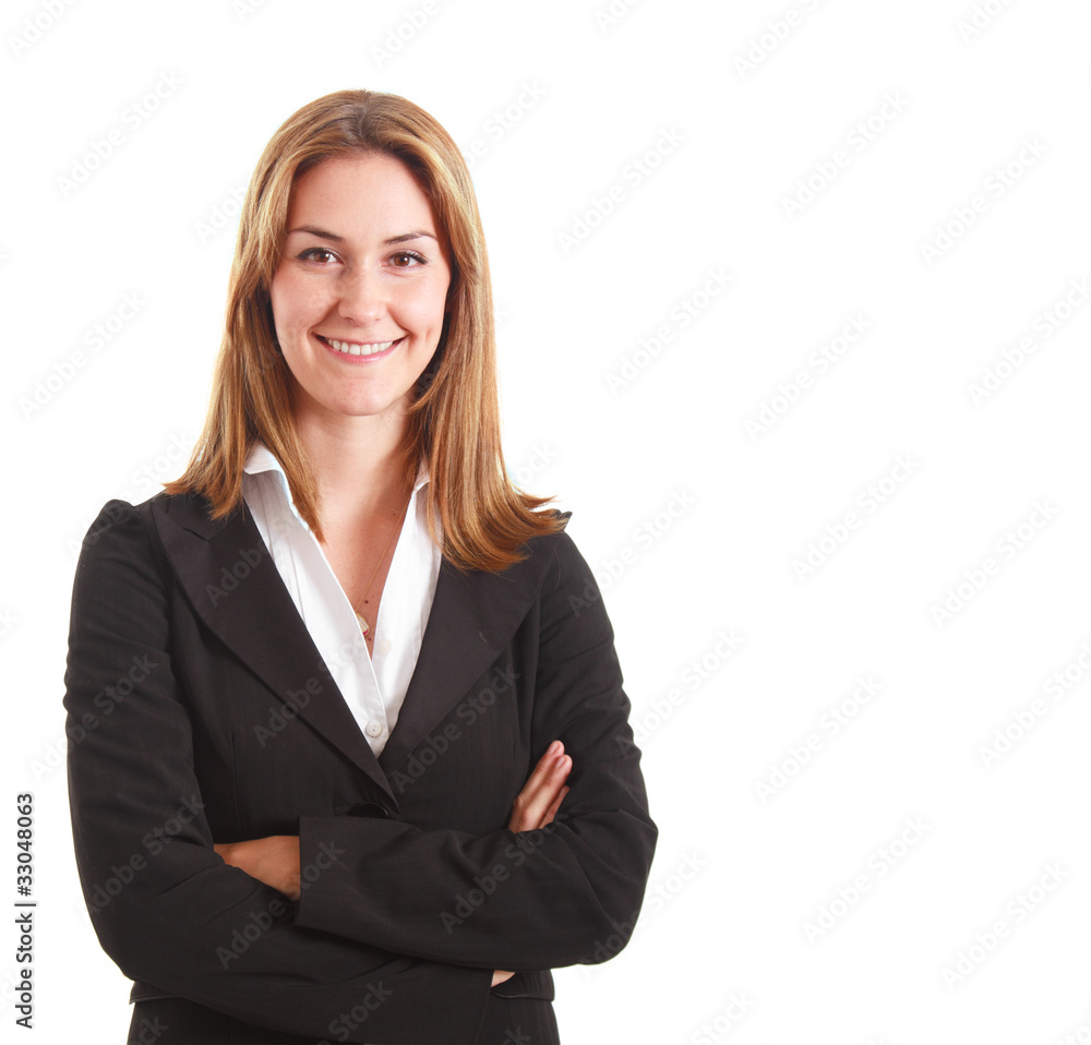Smiling businesswoman portrait, isolated on white Smiling businesswoman portrait, isolated on white