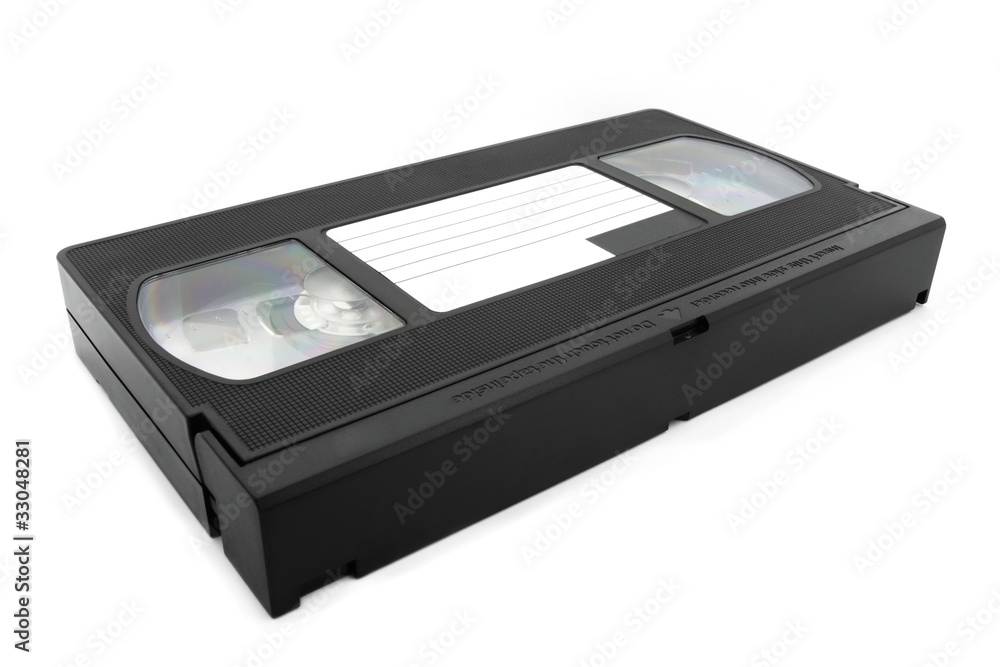 VHS tape over white