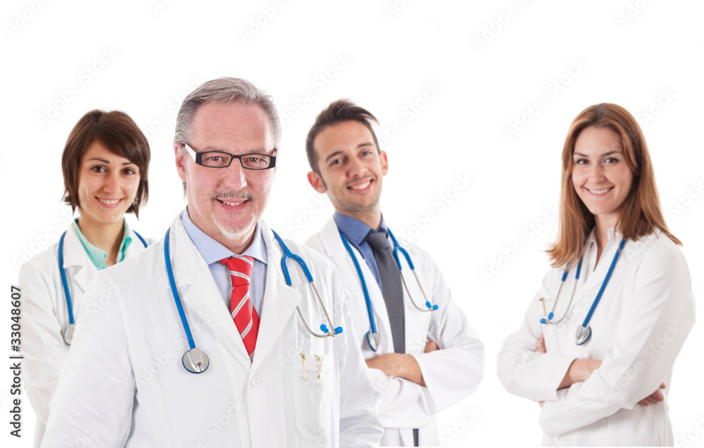 Smiling doctors, isolated on white Smiling doctors, isolated on white