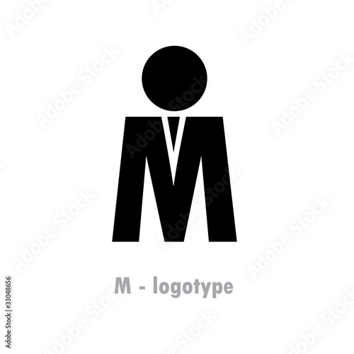 Logo letter M, the man # Vector photo