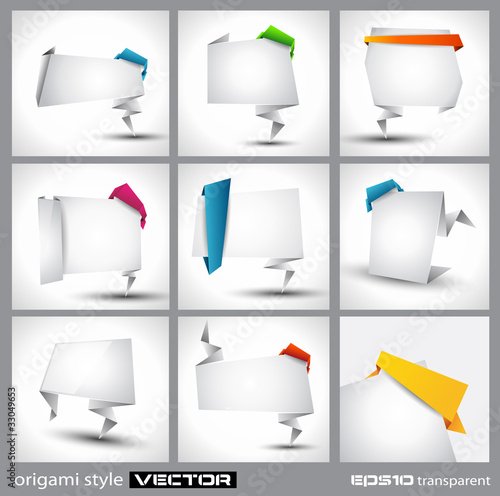 Origami style paper panel for advertising or busines product